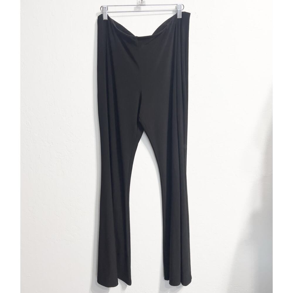 Sympli Slinky Pants Pull On Sz 14 Black Wide Leg Stretchy Flare Basic - Picture 2 of 9